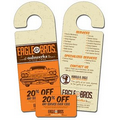 Extra Thick Laminated Plastic Door Hanger w/ 4"x2 1/8" Tear Off Portion
